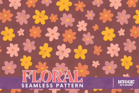 Download Retro Flowers Seamless Pattern Paper PNG - Premium Resources