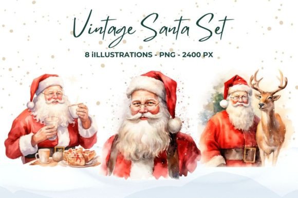Download Vintage Santa Set - Vintage santa Collection