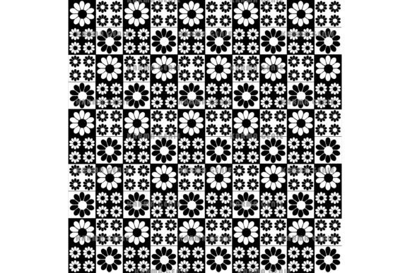 Download Black &amp; White Flowers &amp; Rectangles - Black Collection