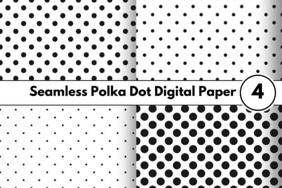 Download Black Polka Dot Seamless Digital Paper - Black Collection