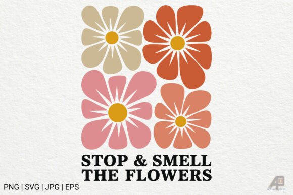 Download Boho Retro Flowers with Quotes SVG PNG - Retro flowers Collection