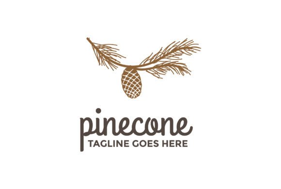 Download Retro Vintage Pine Cone with Leaf Branch - Vintage pine Collection
