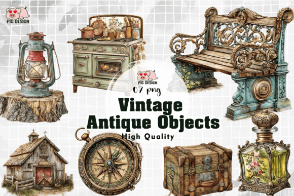Download Vintage Antique Objects PNG - Antique Collection