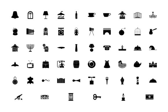 Download Vintage Objects Concept Black Color Set - Black Collection