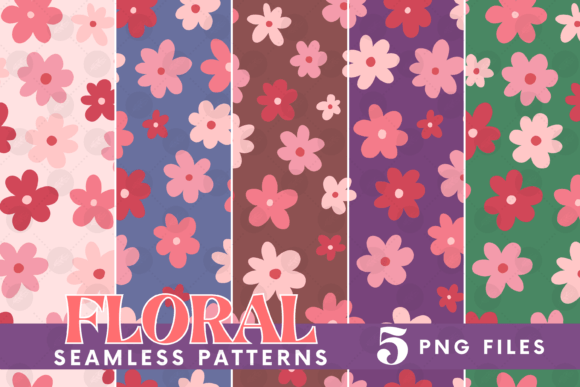 Download Retro Flowers Seamless Pattern Bundle - Premium Bundle